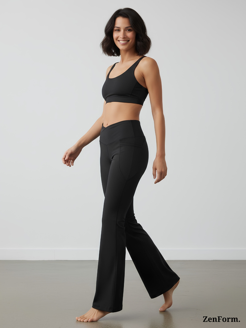 High-Waisted Flare Leggings with Pockets | Bootcut Yoga & Gym Pants for Women