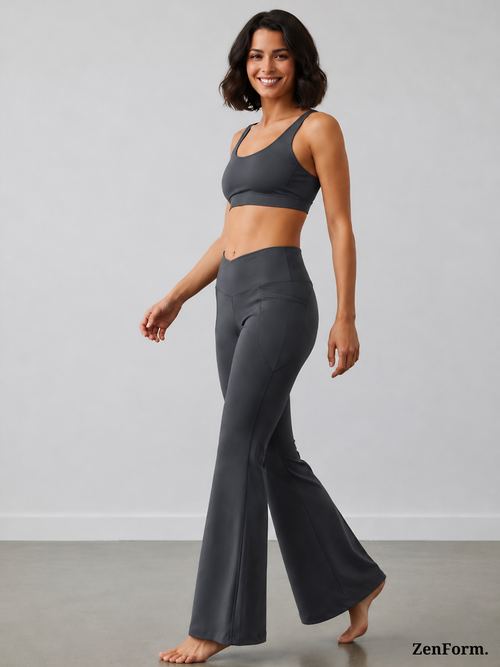 High-Waisted Flare Leggings with Pockets | Bootcut Yoga & Gym Pants for Women