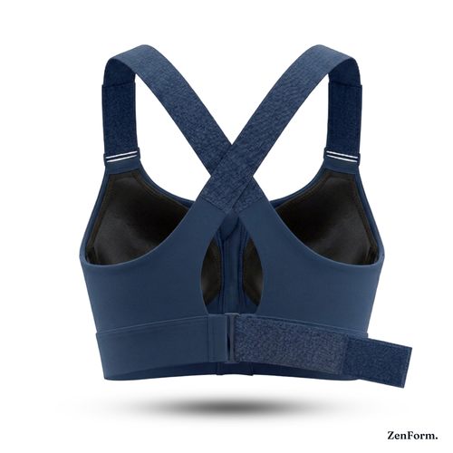 High-Impact Front Zip Sports Bra with Adjustable Straps