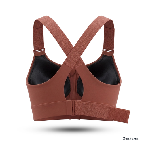High-Impact Front Zip Sports Bra with Adjustable Straps