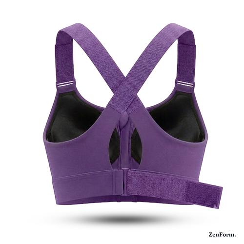High-Impact Front Zip Sports Bra with Adjustable Straps