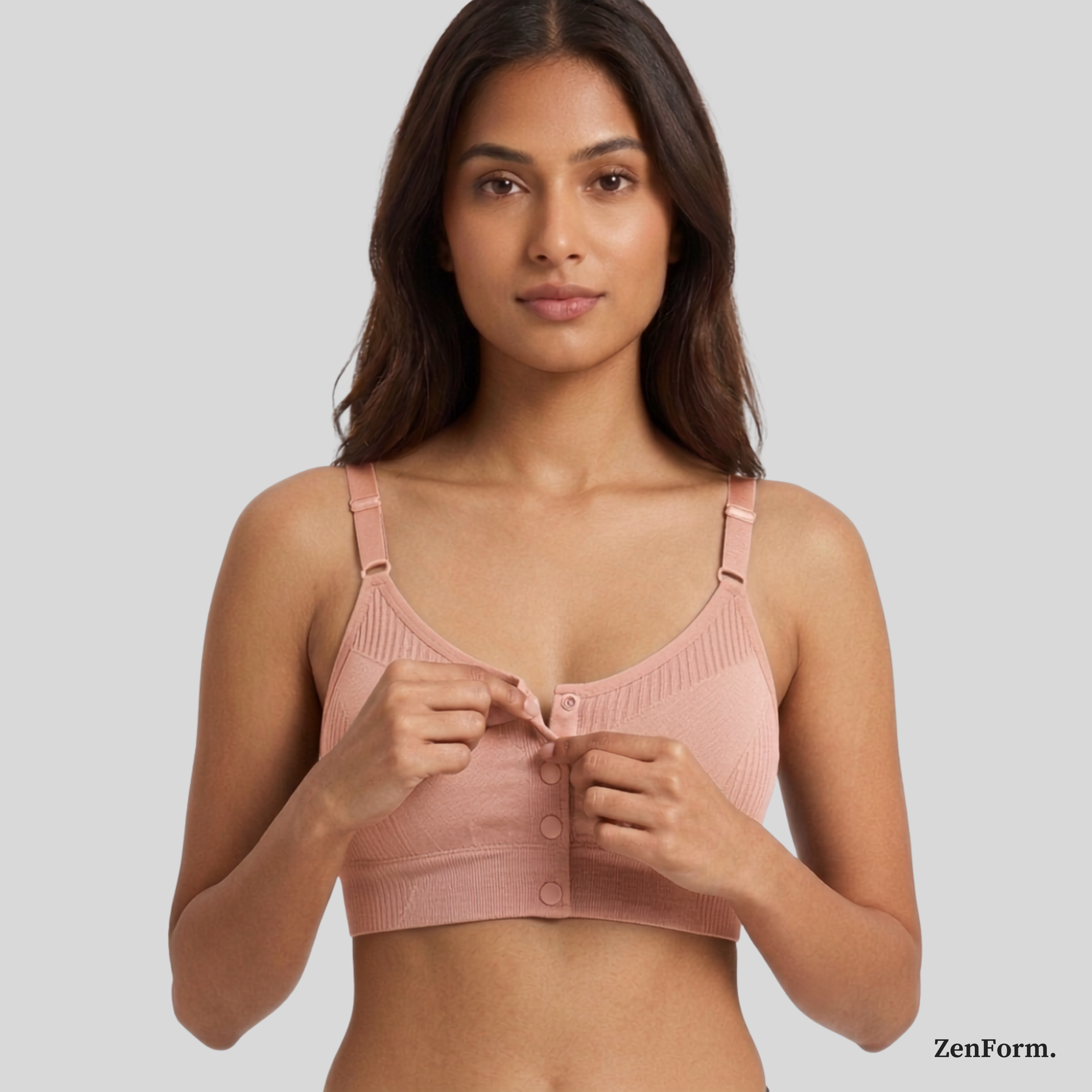 Front Closure Ribbed Seamless Bralette for Everyday Comfort Stretchy Fabric, Suitable for 28 to 32 inch bands