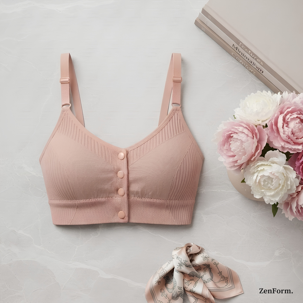 Front Closure Ribbed Seamless Bralette for Everyday Comfort Stretchy Fabric, Suitable for 28 to 32 inch bands