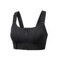 High-Impact Front Zip Sports Bra | Adjustable Straps & Under Band | Maximum Support for Workout & Running (BLACK)