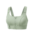 High-Impact Front Zip Sports Bra | Adjustable Straps & Under Band | Maximum Support for Workout & Running (SAGE GREEN)