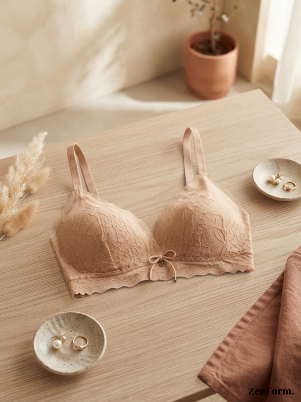 Romantic Scalloped Lace Bra Lightweight Support