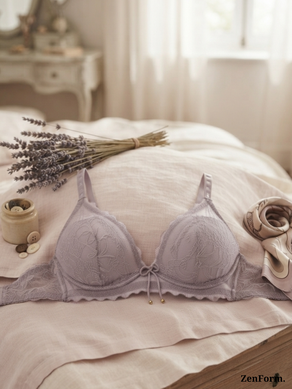 Romantic Scalloped Lace Bra Lightweight Support