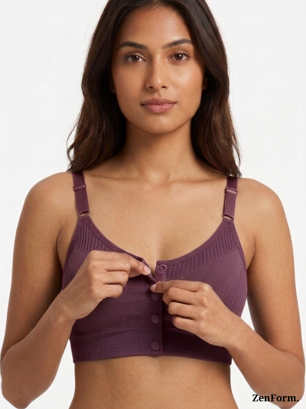 Front Closure Ribbed Stretchy Fabric Bralette for Everyday Comfort