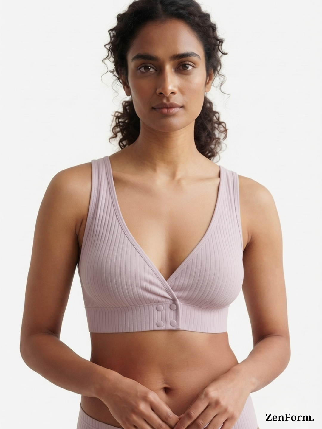 Ribbed Front Snap Bralette | Wire-Free Bra