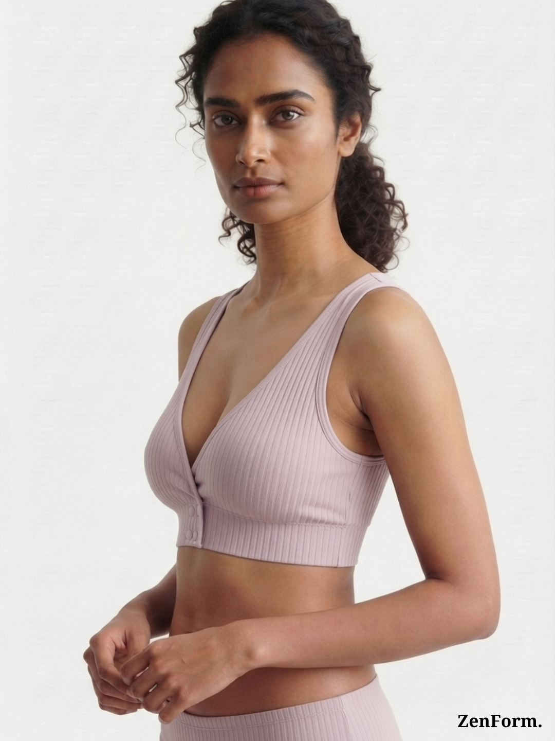 Ribbed Front Snap Bralette | Wire-Free Bra