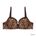 Leopard Print Padded  Underwire T-Shirt Bra
