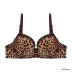 Leopard Print Padded  Underwire T-Shirt Bra