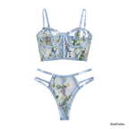 Wildflower Meadow Sheer Embroidered Lingerie Set