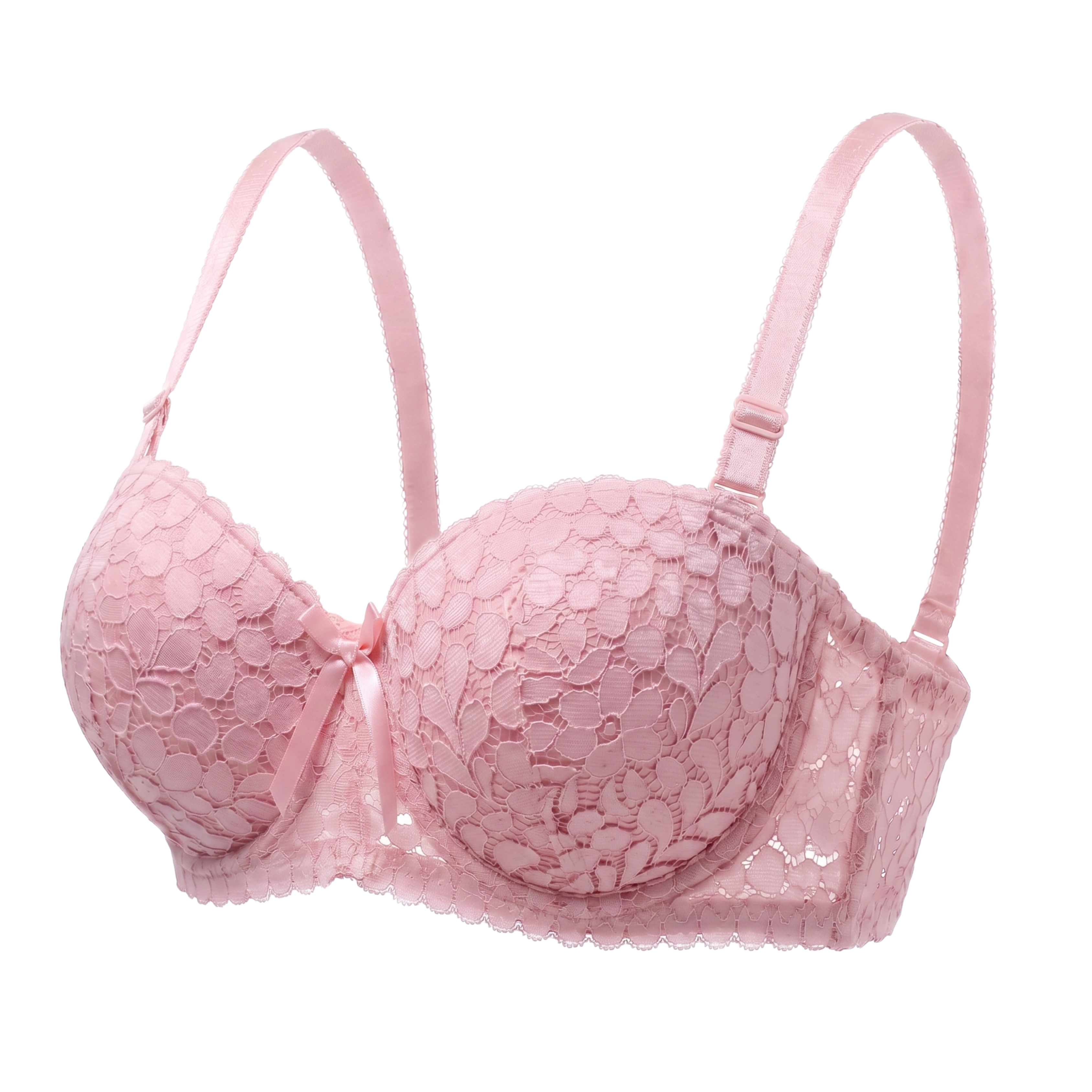 Sculpt & Lift Convertible Heavy Padded Lace Bra (PINK)