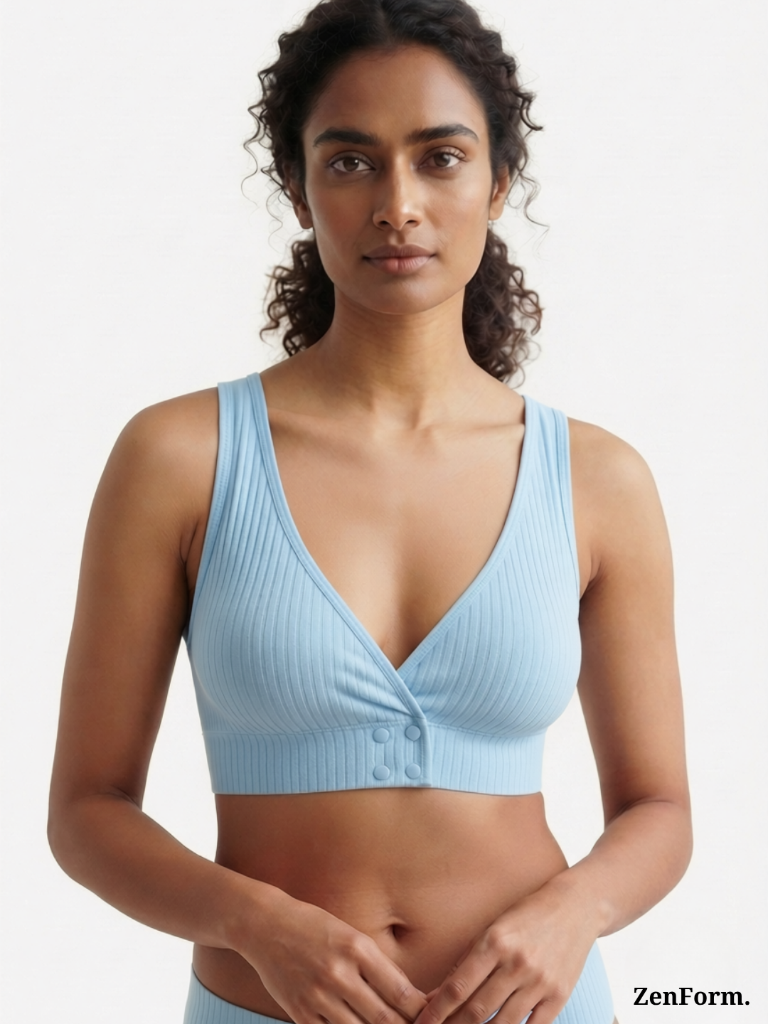 Ribbed Front Snap Bralette | Wire-Free Bra