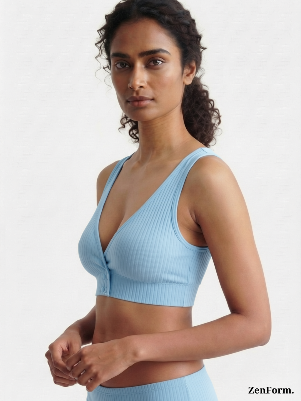 Ribbed Front Snap Bralette | Wire-Free Bra
