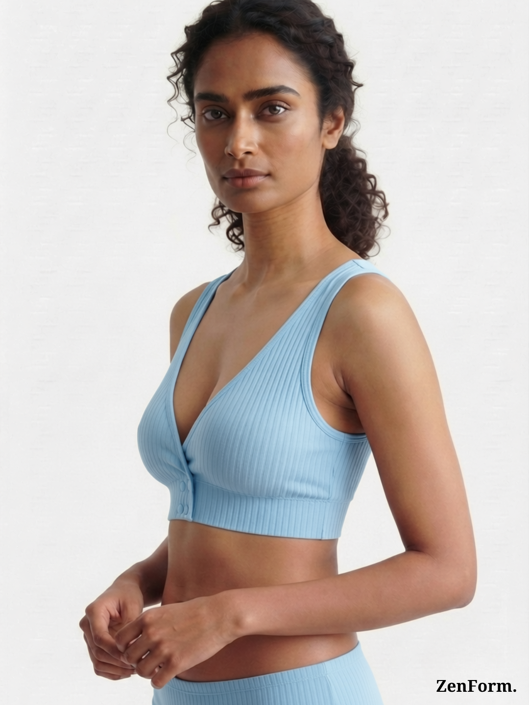 Ribbed Front Snap Bralette | Wire-Free Bra