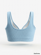 Ribbed Front Snap Bralette | Wire-Free Bra