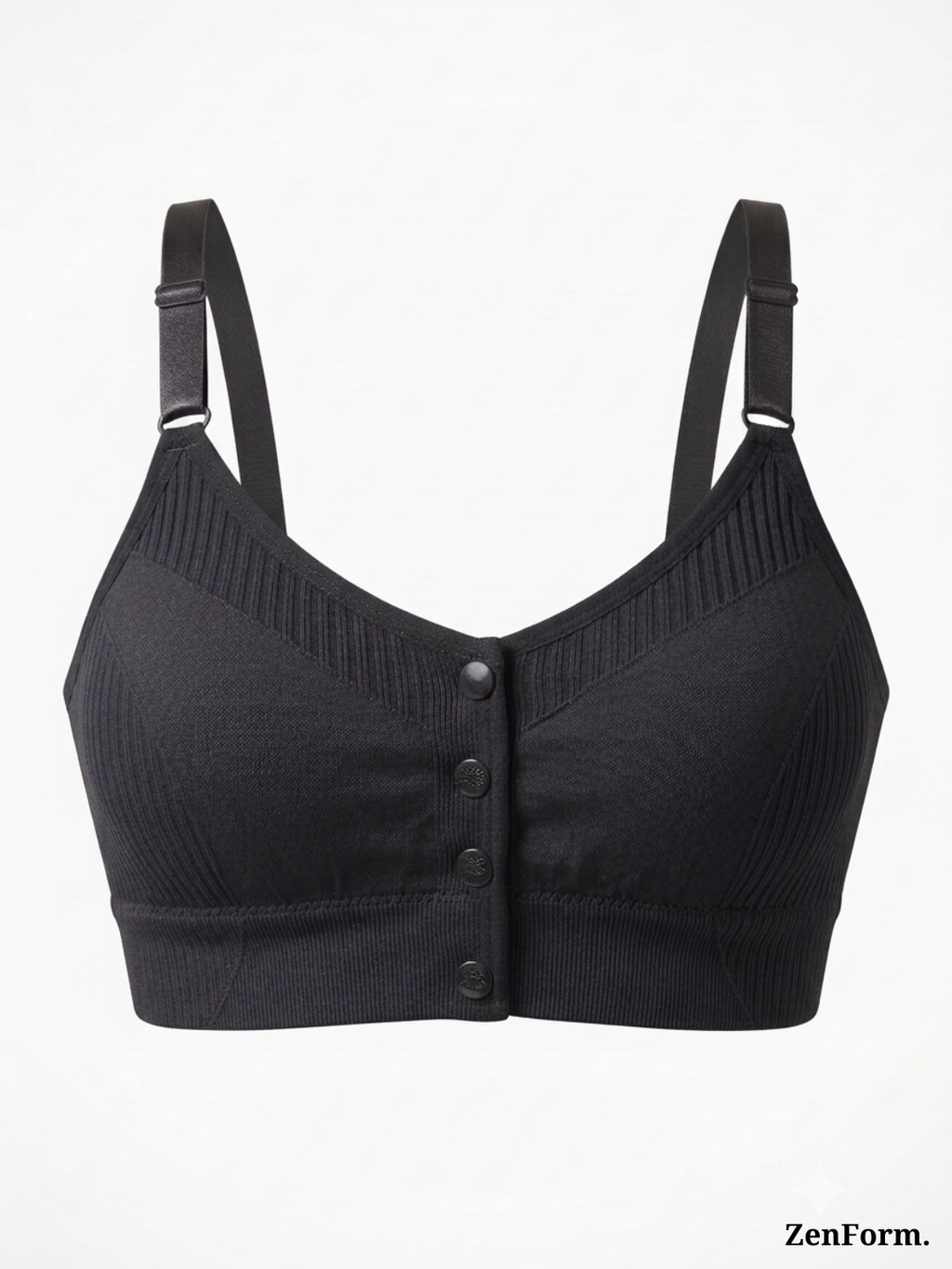 Front Closure Ribbed Stretchy Fabric Bralette for Everyday Comfort