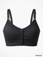 Front Closure Ribbed Stretchy Fabric Bralette for Everyday Comfort