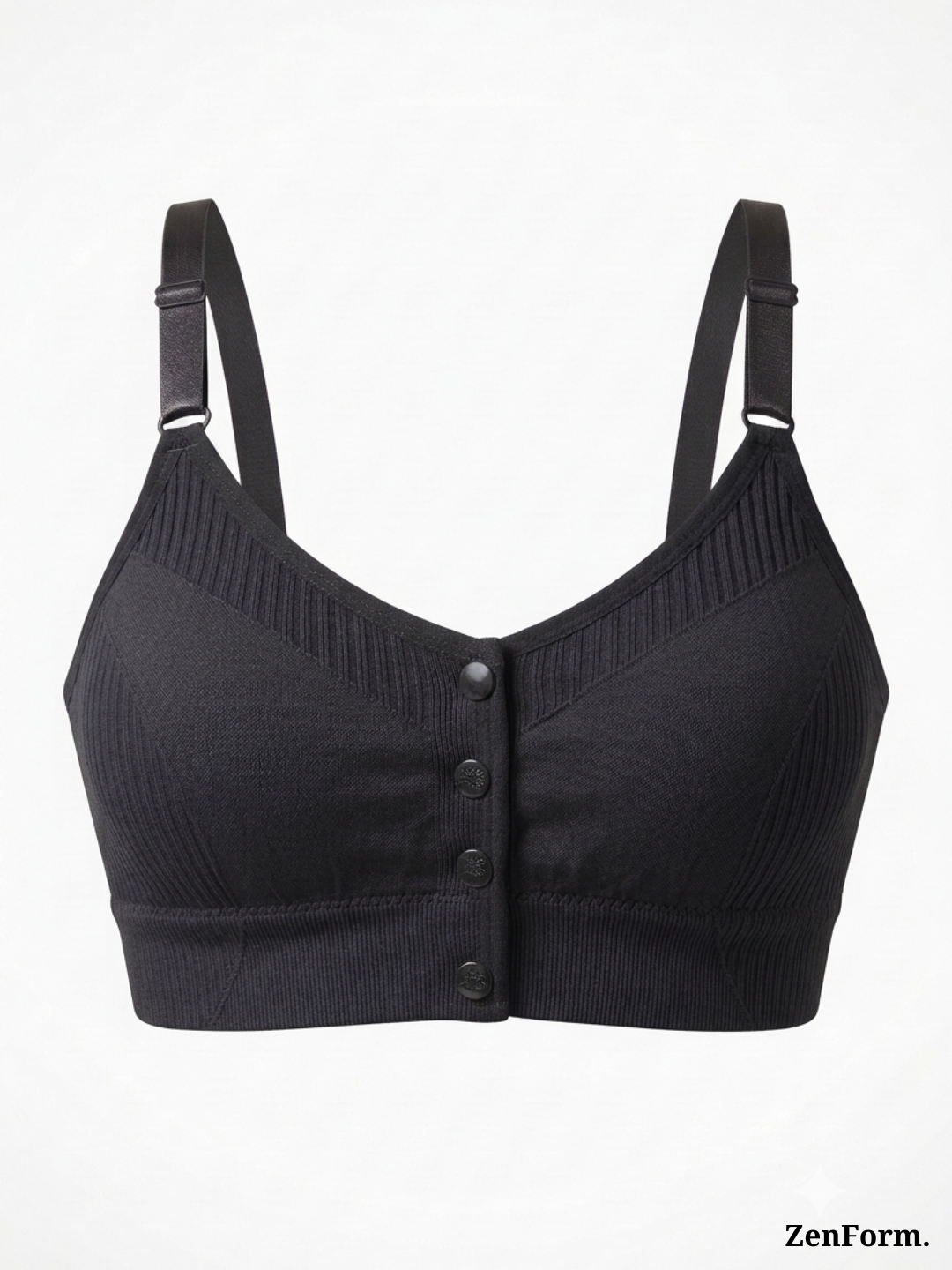 Front Closure Ribbed Stretchy Fabric Bralette for Everyday Comfort