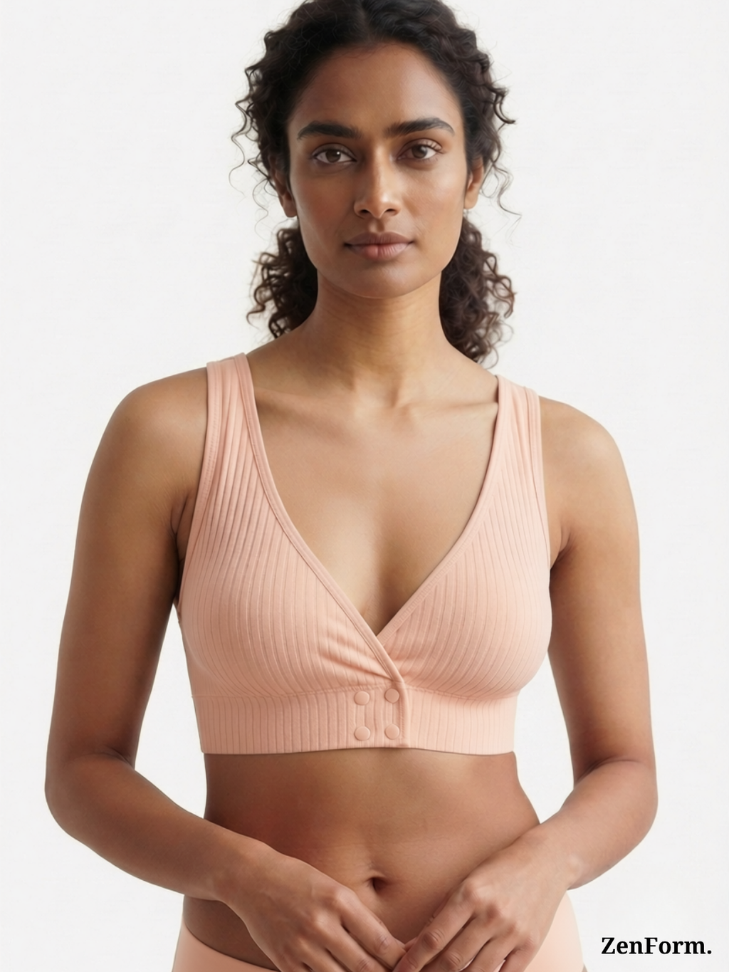 Ribbed Front Snap Bralette | Wire-Free Bra
