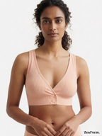 Ribbed Front Snap Bralette | Wire-Free Bra