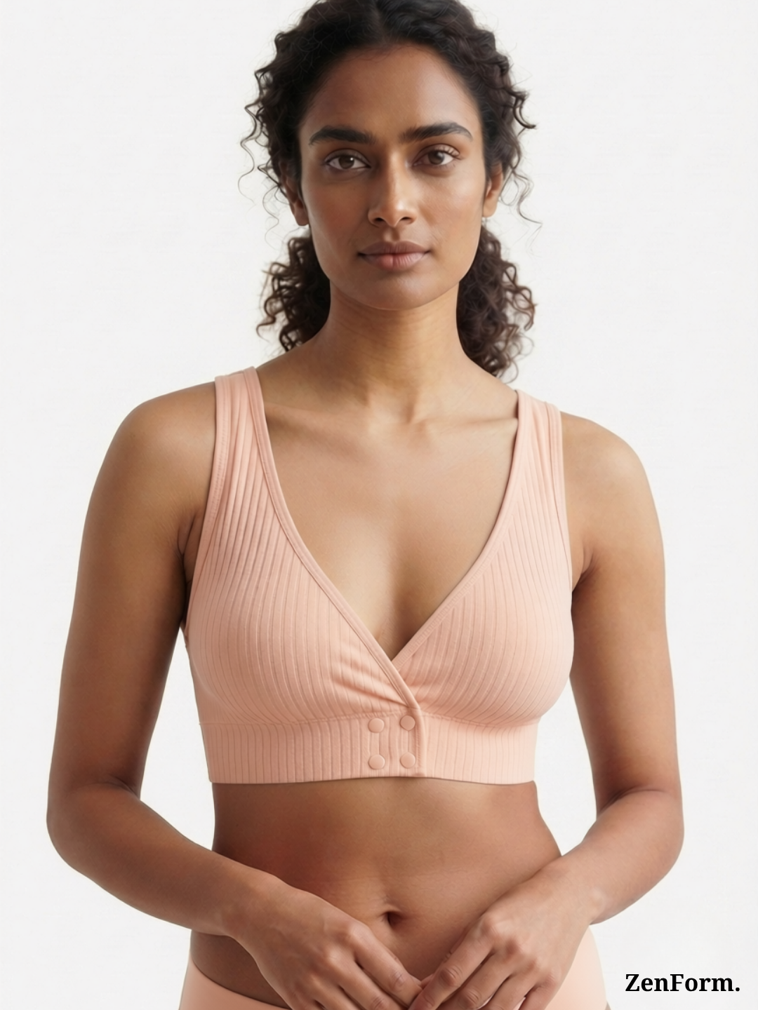 Ribbed Front Snap Bralette | Wire-Free Bra