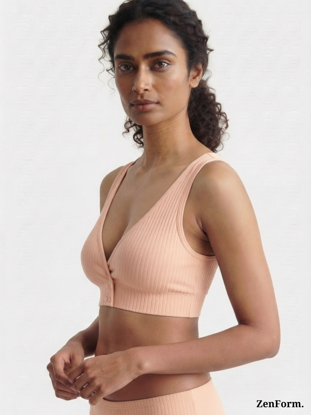 Ribbed Front Snap Bralette | Wire-Free Bra