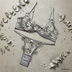 Floral Lace Sheer Mesh Lingerie Set