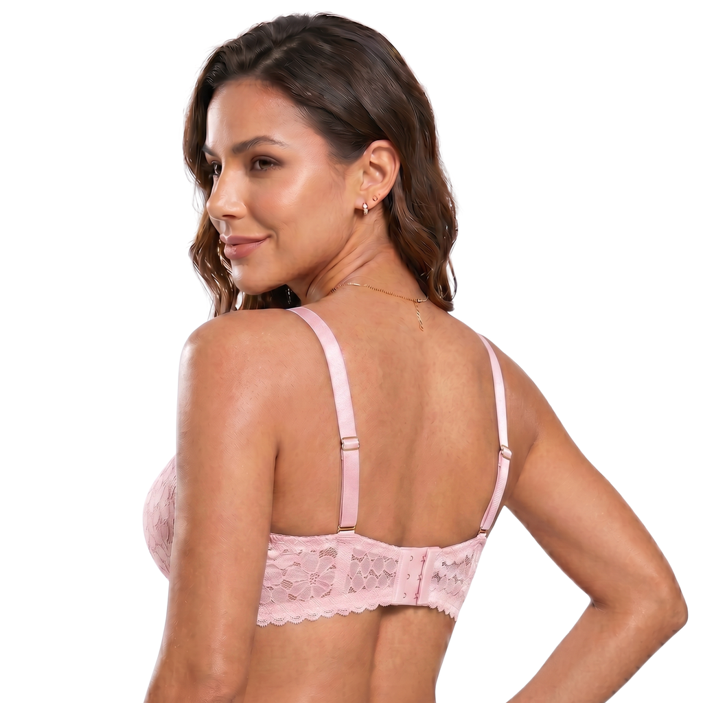 Sculpt & Lift Convertible Heavy Padded Lace Bra (PINK)