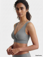Ribbed Front Snap Bralette | Wire-Free Bra