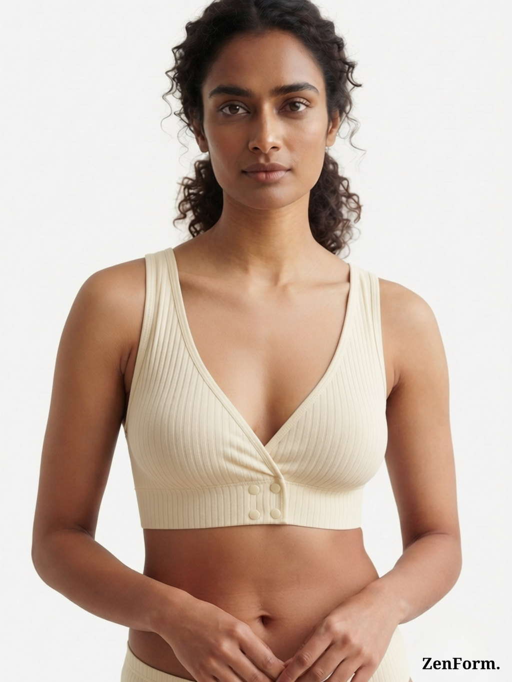 Ribbed Front Snap Bralette | Wire-Free Bra