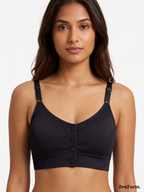 Front Closure Ribbed Stretchy Fabric Bralette for Everyday Comfort