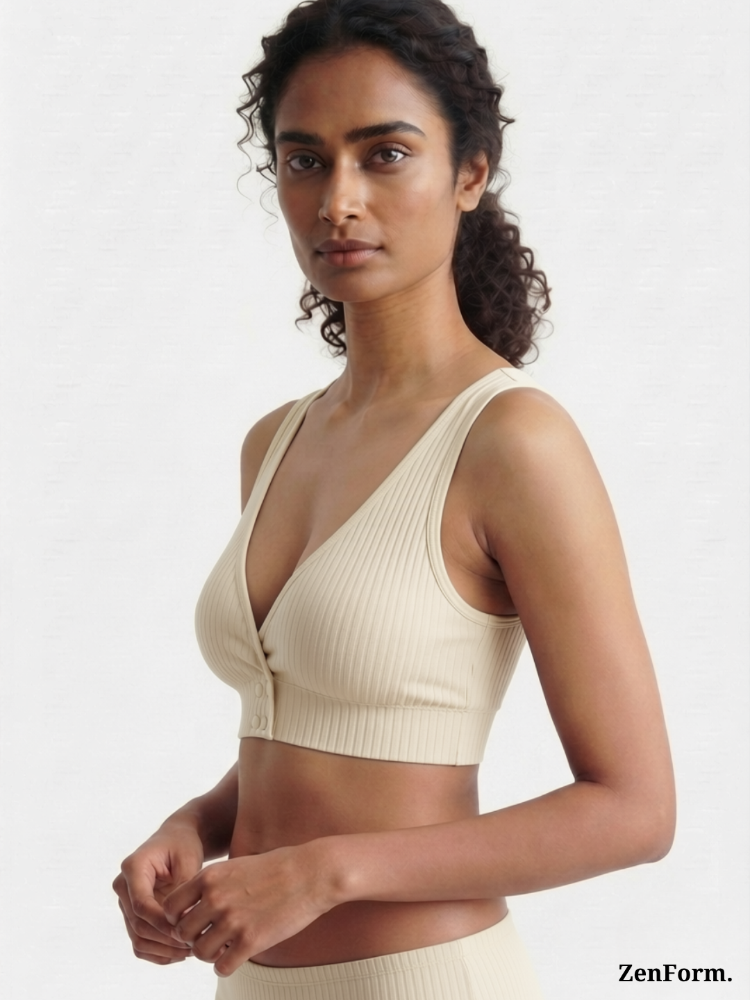 Ribbed Front Snap Bralette | Wire-Free Bra