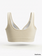 Ribbed Front Snap Bralette | Wire-Free Bra