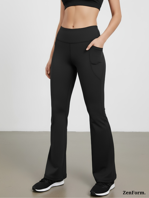 High-Waisted Flare Leggings with Pockets | Bootcut Yoga & Gym Pants for Women