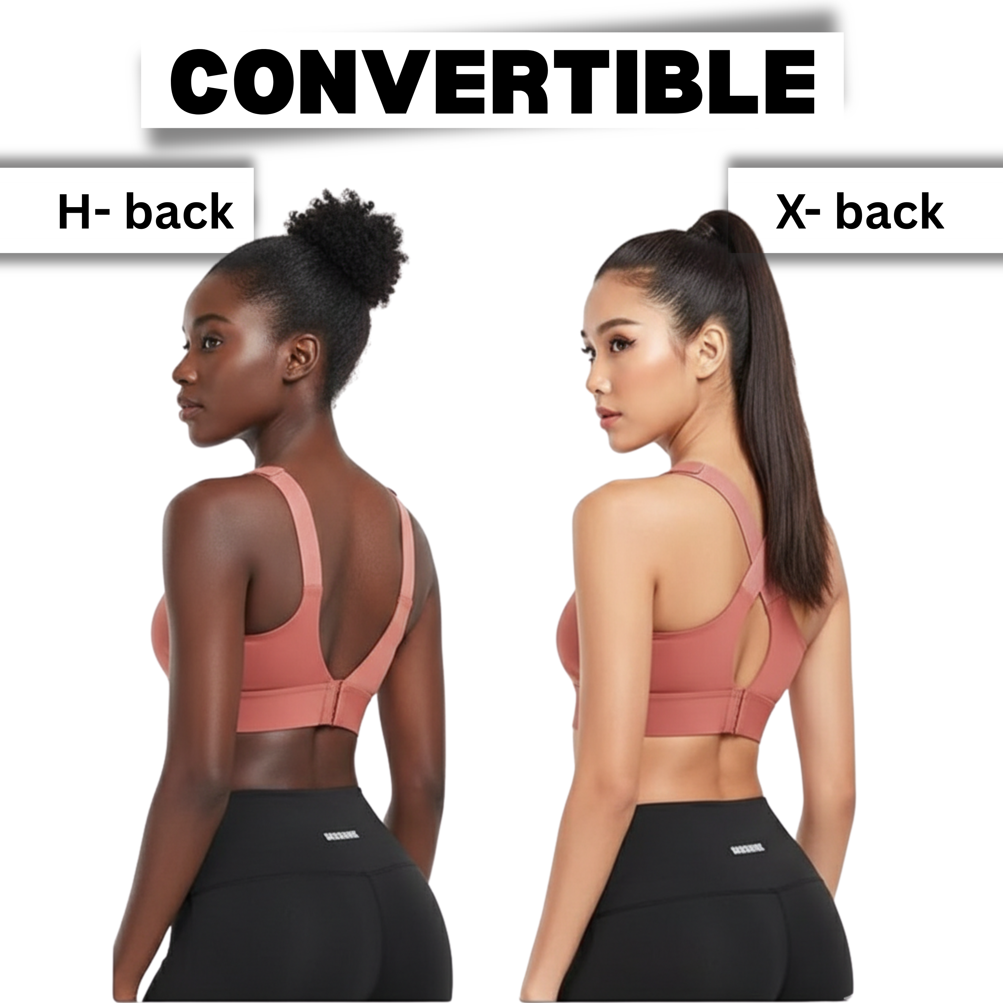 High-Impact Front Zip Sports Bra | Adjustable Straps & Under Band | Maximum Support for Workout & Running (PEACH)