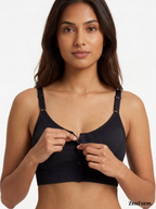 Front Closure Ribbed Stretchy Fabric Bralette for Everyday Comfort