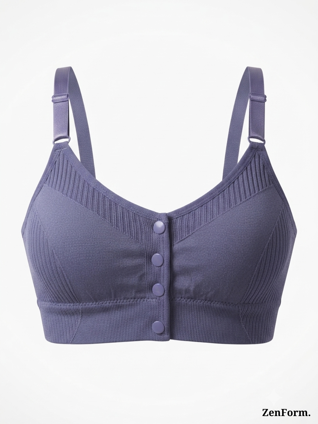 Front Closure Ribbed Stretchy Fabric Bralette for Everyday Comfort