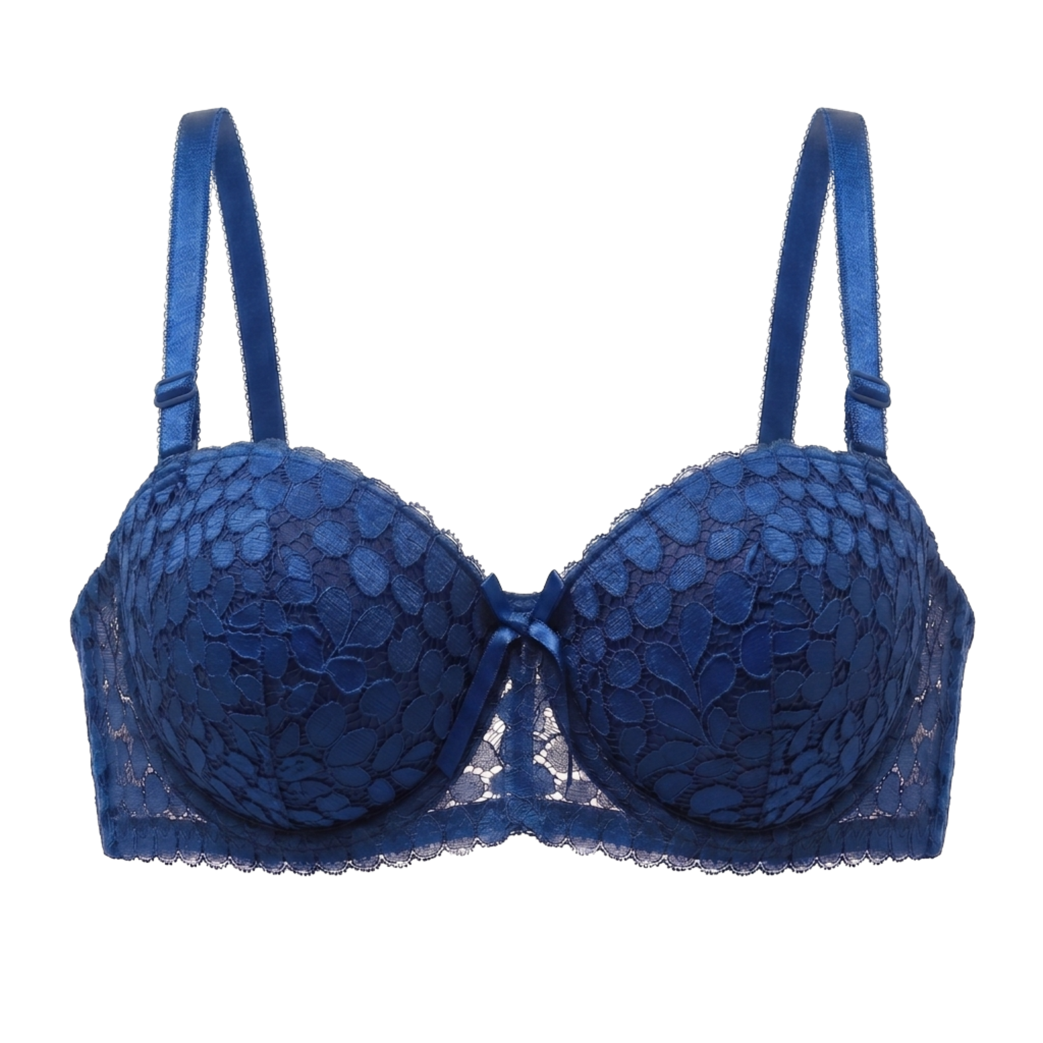 Sculpt & Lift Convertible Heavy Padded Lace Bra (BLUE)
