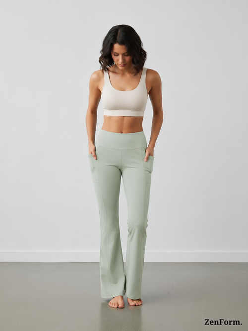 High-Waisted Flare Leggings with Pockets | Bootcut Yoga & Gym Pants for Women