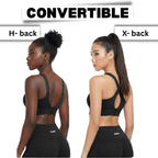 High-Impact Front Zip Sports Bra | Adjustable Straps & Under Band | Maximum Support for Workout & Running (BLACK)