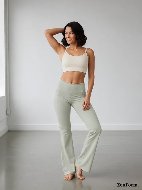 High-Waisted Flare Leggings with Pockets | Bootcut Yoga & Gym Pants for Women