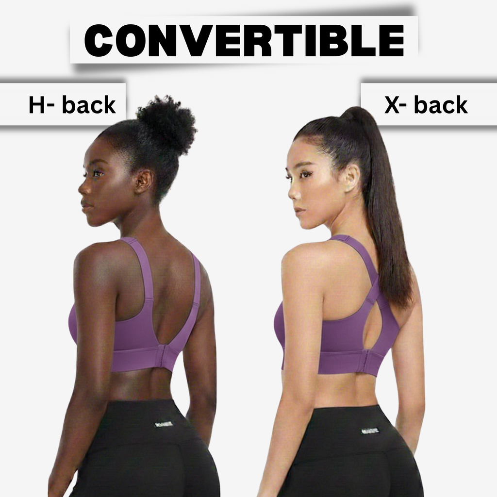 High-Impact Front Zip Sports Bra | Adjustable Straps & Under Band | Maximum Support for Workout & Running (PURPLE)