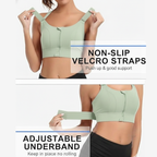 High-Impact Front Zip Sports Bra | Adjustable Straps & Under Band | Maximum Support for Workout & Running (SAGE GREEN)