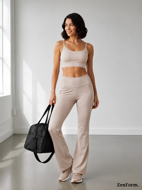 High-Waisted Flare Leggings with Pockets | Bootcut Yoga & Gym Pants for Women