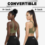 High-Impact Front Zip Sports Bra | Adjustable Straps & Under Band | Maximum Support for Workout & Running (OLIVE)