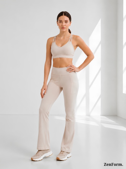 High-Waisted Flare Leggings with Pockets | Bootcut Yoga & Gym Pants for Women