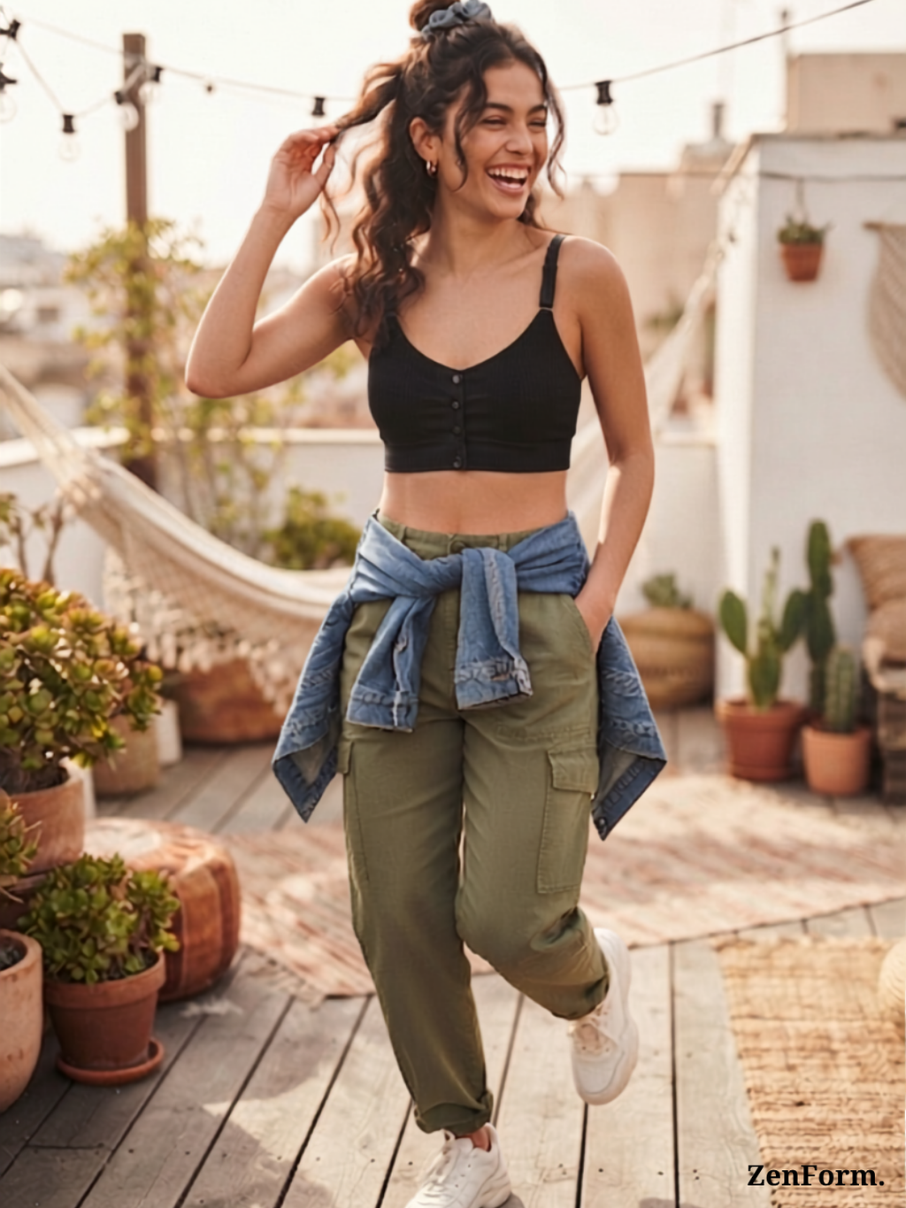 Front Closure Ribbed Stretchy Fabric Bralette for Everyday Comfort